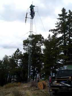 Jim and Loren on tower