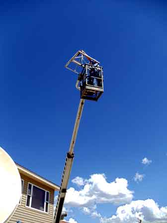 Jim in cherry-picker